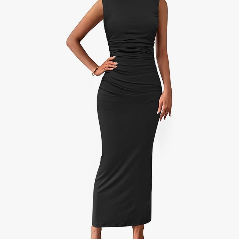 Amazon Black Sleeveless Maxi Dress